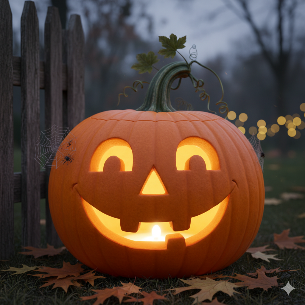 Uśmiechnięta dynia na Halloween